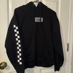 Vans Black Sweater with White Checkered Sleeve
